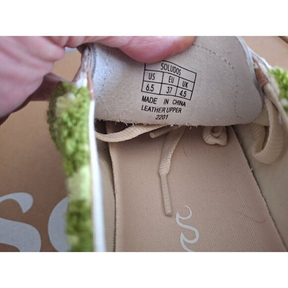 Soludos Psychedelic Spiral Ibiza Platform Sneaker in Forest Green/NIB, Sz. 6.5 - Picture 10 of 11